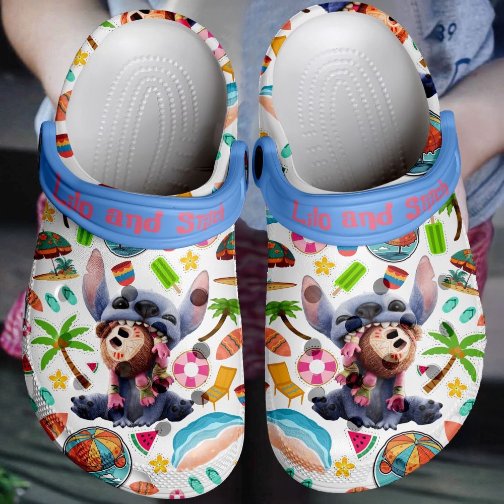 Lilo & Stitch Crocs Colorful Lilo & Stitch Kids' Clogs - Comfortable, Fun Beachwear Shoes
