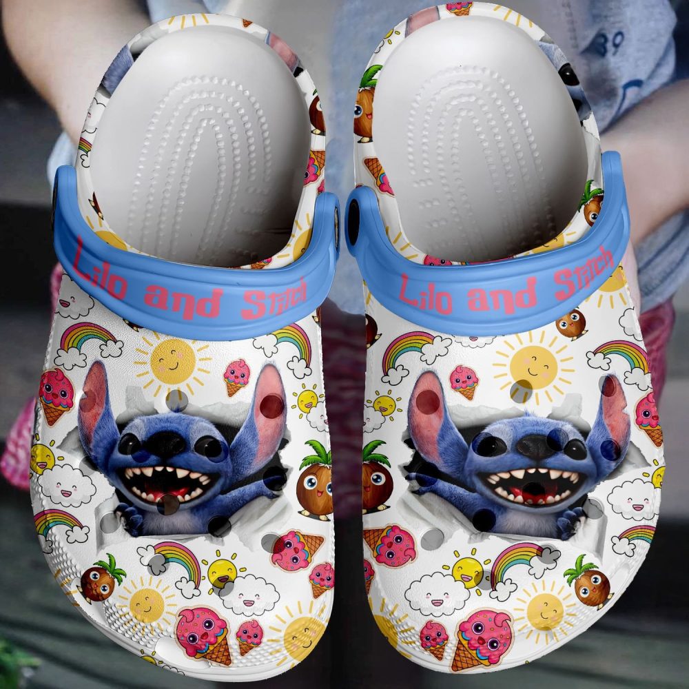 Lilo & Stitch Crocs Fun Lilo & Stitch Cartoon Clogs For Kids - Colorful Summer Footwear, Easy Slip-On
