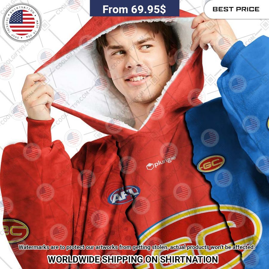 Gold Coast Suns Mix Hoodie Blanket - Image 2