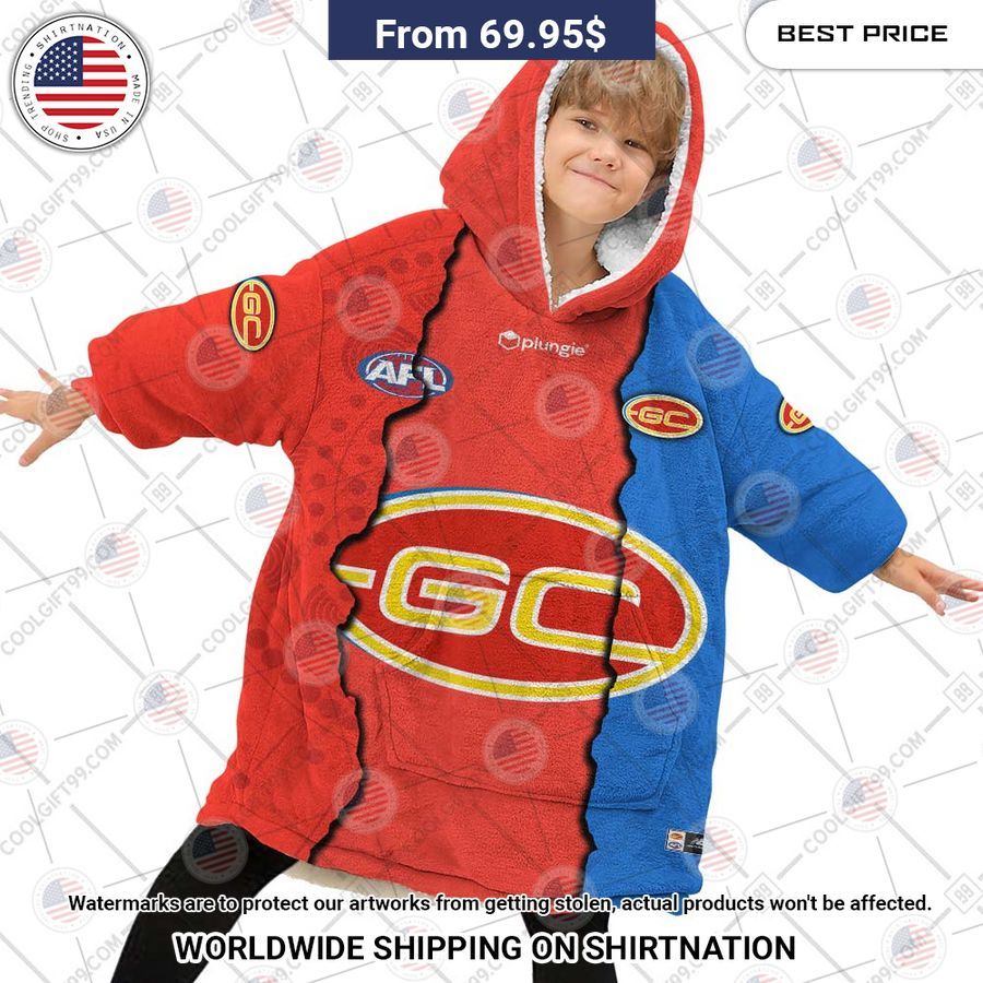 Gold Coast Suns Mix Hoodie Blanket - Image 4