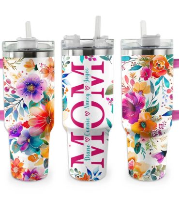 Gorgeous Floral Mom Custom Stanley Cup 40 Oz Tumbler With Handle
