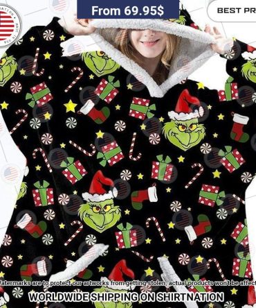 Grinch Gift Christmas Hoodie Blanket