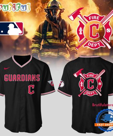 Cleveland Guardians X Firefighter Appreciation Night Black Jersey Shirt