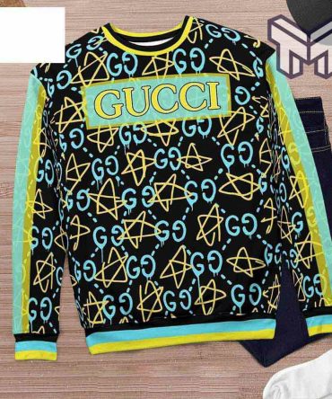 Gucci Stars Pattern 3D Ugly Christmas Sweater