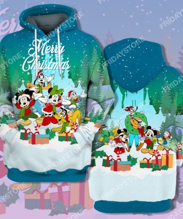 Disney T-Shirt Play Together Merry Christmas T-Shirt Cute Amazing Disney Mk Mouse Hoodie