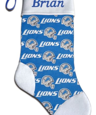 Personalized Football Detroit Lions Football Christmas Stocking