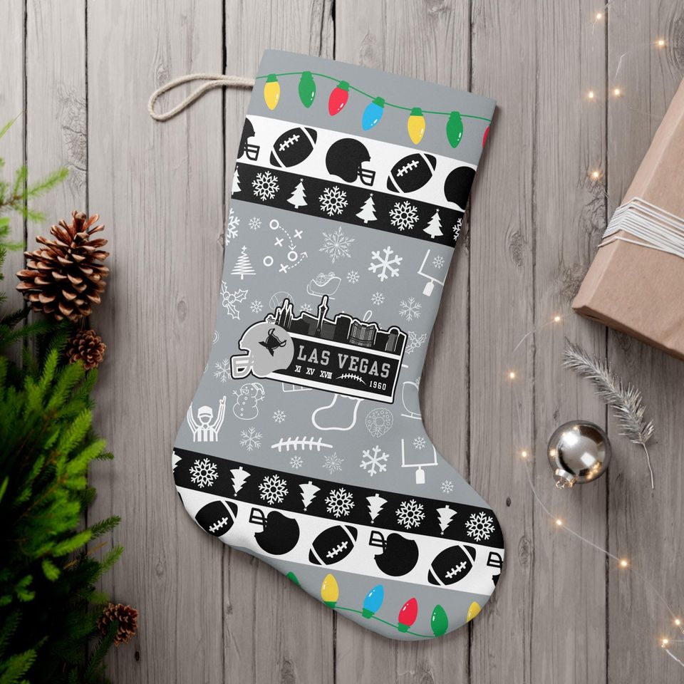 Festive Las Vegas Christmas Stocking – Football Design, Perfect Holiday Decor Gift