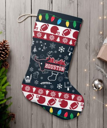 Festive Houston Christmas Stocking – Perfect For Football Fans & Holiday Decor