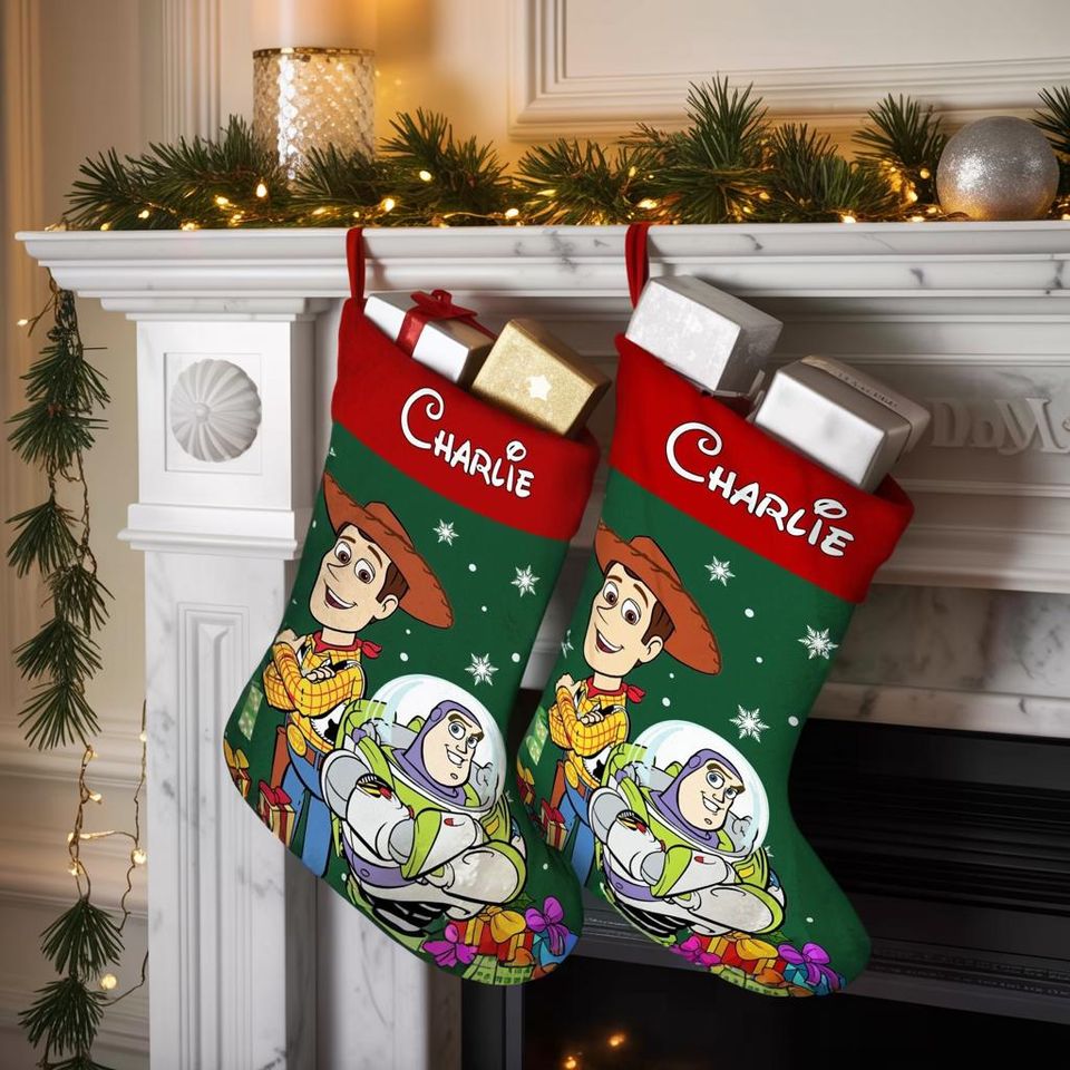 Personalized Toy Story Christmas Stocking, Toy Story Land Stocking, Toy Story Movie Gift, Stocking With Name, Disneyland Family Stockings