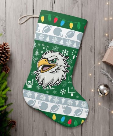 Festive Green Eagle Christmas Stocking - Perfect For Sports Fans & Holiday Decor
