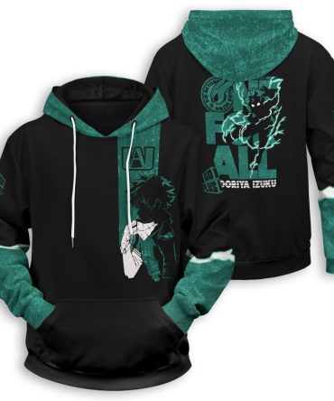 My Hero Academia Hoodie Boku No Hero Academia Izuku Midoriya Green Black Hoodie