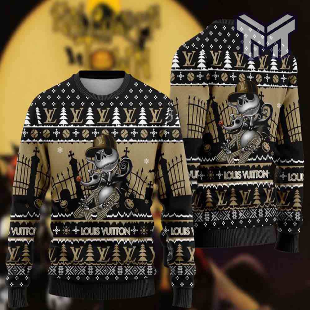 Jack Skellington Louis Vuitton Logo Ugly Christmas Sweater