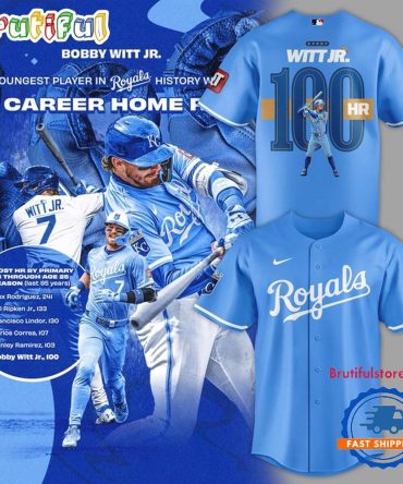 Kansas City Royals Bobby Witt Jr. Reach 100 Homers Baseball Jersey