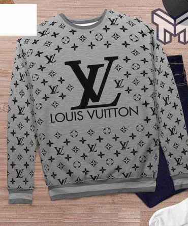 Louis Vuitton Grey 3D Ugly Christmas Sweater
