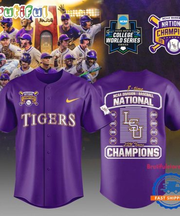 Lsu Tigers 2025 Ncaa National Champions 8 Time Limited Edition Baseball Jersey