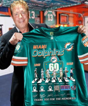 Celebrate 60 Years: Miami Dolphins Commemorative Football Jersey – Perfect Fan Gear Gift!