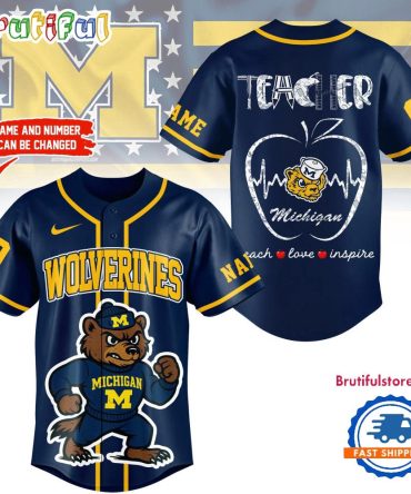 Michigan Wolverines Mascot Teacher Appreciation Month Baseball Jersey