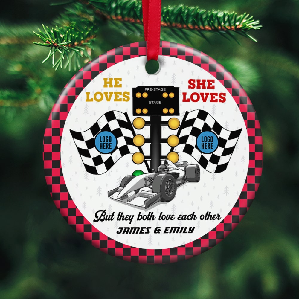 Personalized Gifts For Couple Christmas Ornament 02Huti061023 Racing Fans - Image 3