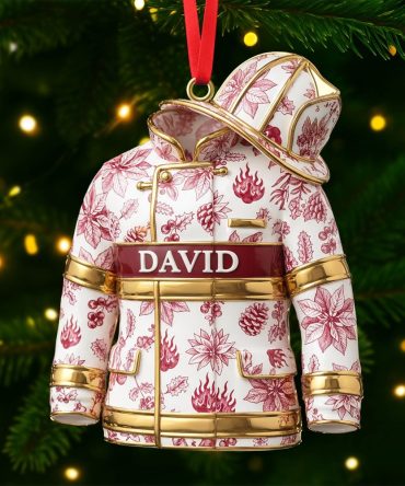 Toile De Jouy Firefighter Ornament - Personalized Gifts For Firefighter 02Pgti101025