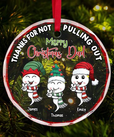 Joke Dad Ornament - Sperm Kids - Personalized Ornament Gifts For Dad