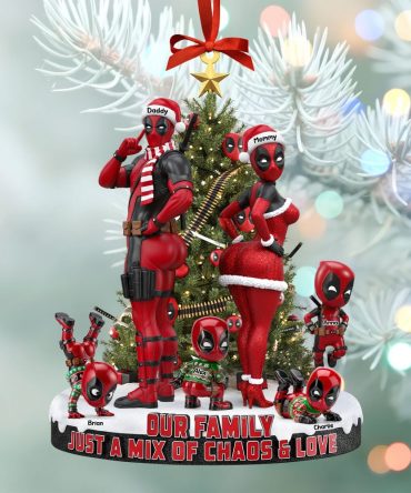 Red Masked Family Ornament - Personalized Gifts For Family 06Nati190925