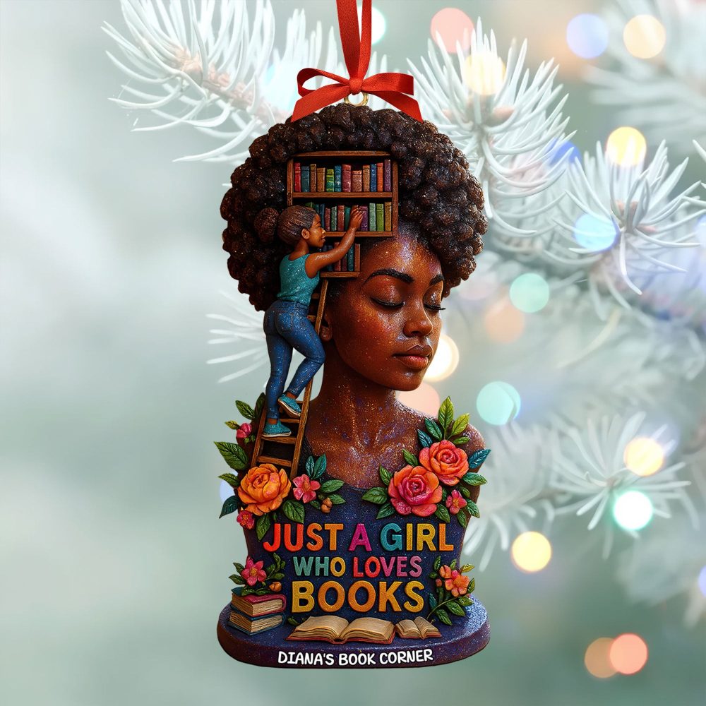 Book Girl Ornament - Personalized Gifts For Book Lovers 04Huti190925