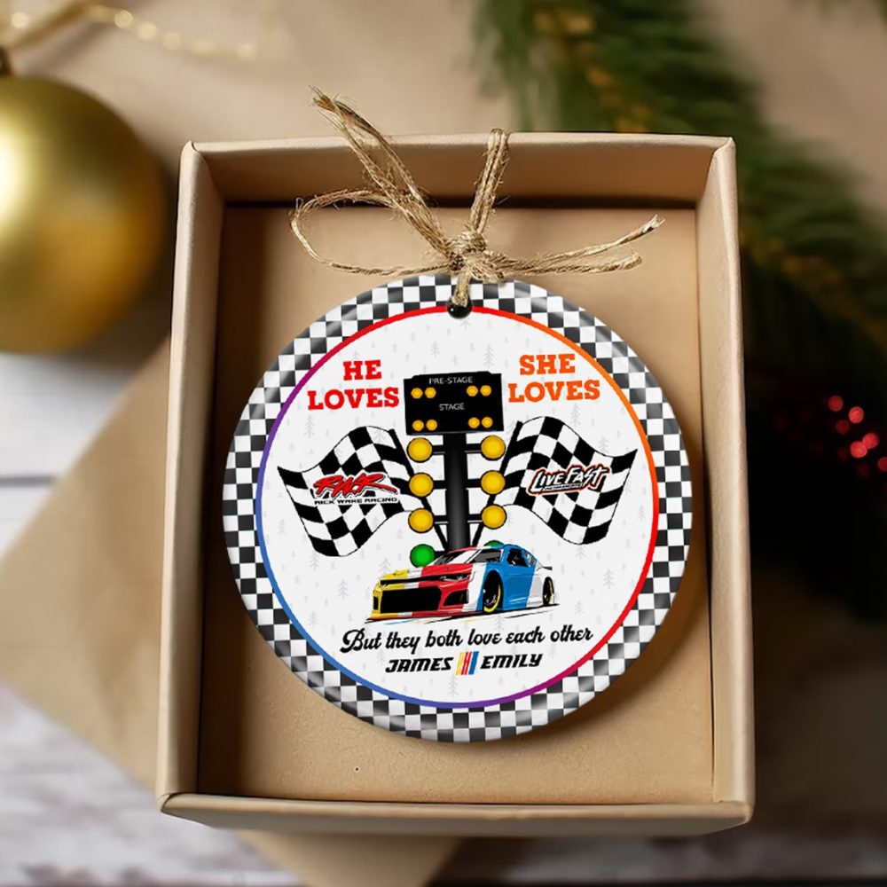 Personalized Gifts For Couple Christmas Ornament 01Huti061023 Racing Fans - Image 3