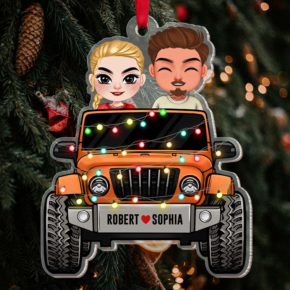 Personalized Gifts For Couple Christmas Ornament Happy Couple Travelling - Image 3