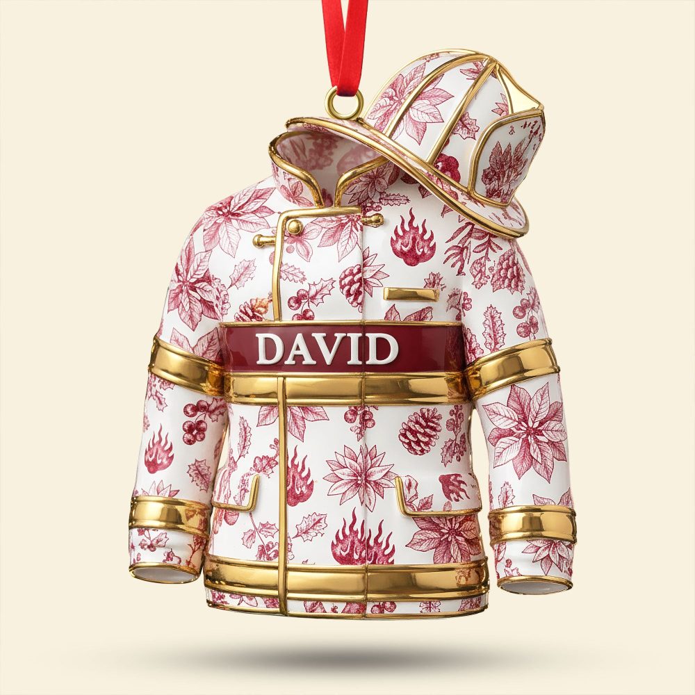Toile De Jouy Firefighter Ornament - Personalized Gifts For Firefighter 02Pgti101025 - Image 2