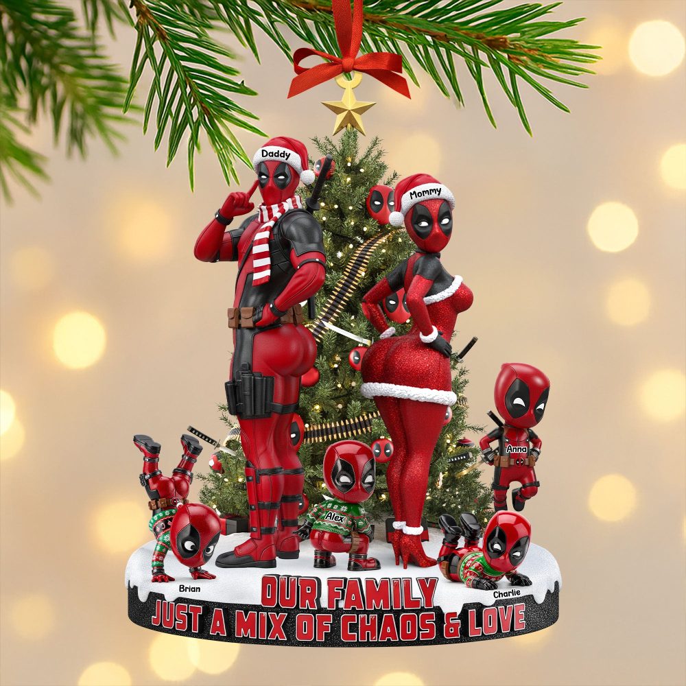 Red Masked Family Ornament - Personalized Gifts For Family 06Nati190925 - Image 2