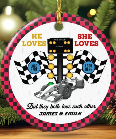Personalized Gifts For Couple Christmas Ornament 02Huti061023 Racing Fans