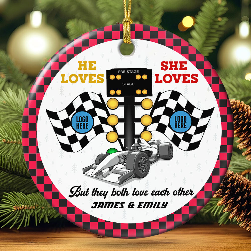 Personalized Gifts For Couple Christmas Ornament 02Huti061023 Racing Fans