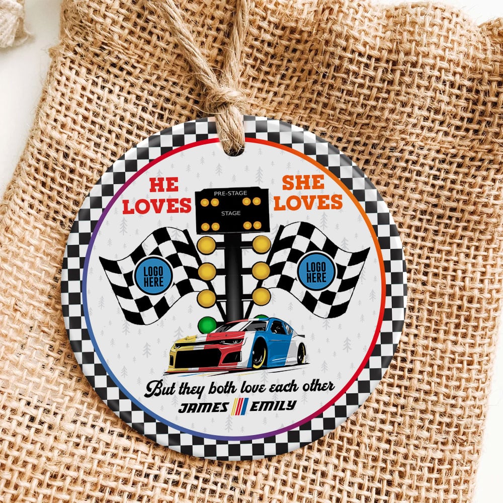 Personalized Gifts For Couple Christmas Ornament 01Huti061023 Racing Fans - Image 2