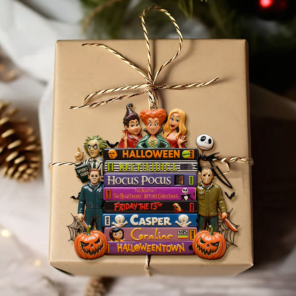 Horror Tape Stack Ornament, Personalized Christmas 02Qhti161025 - Image 2