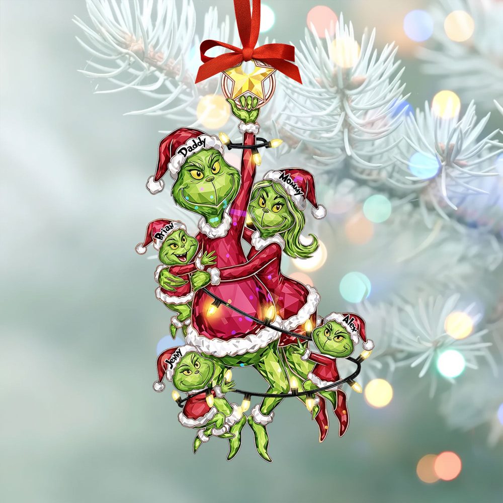 Mischievous Family Tree Ornament, Personalized Gifts For Family 02Qhti220925 - Image 2