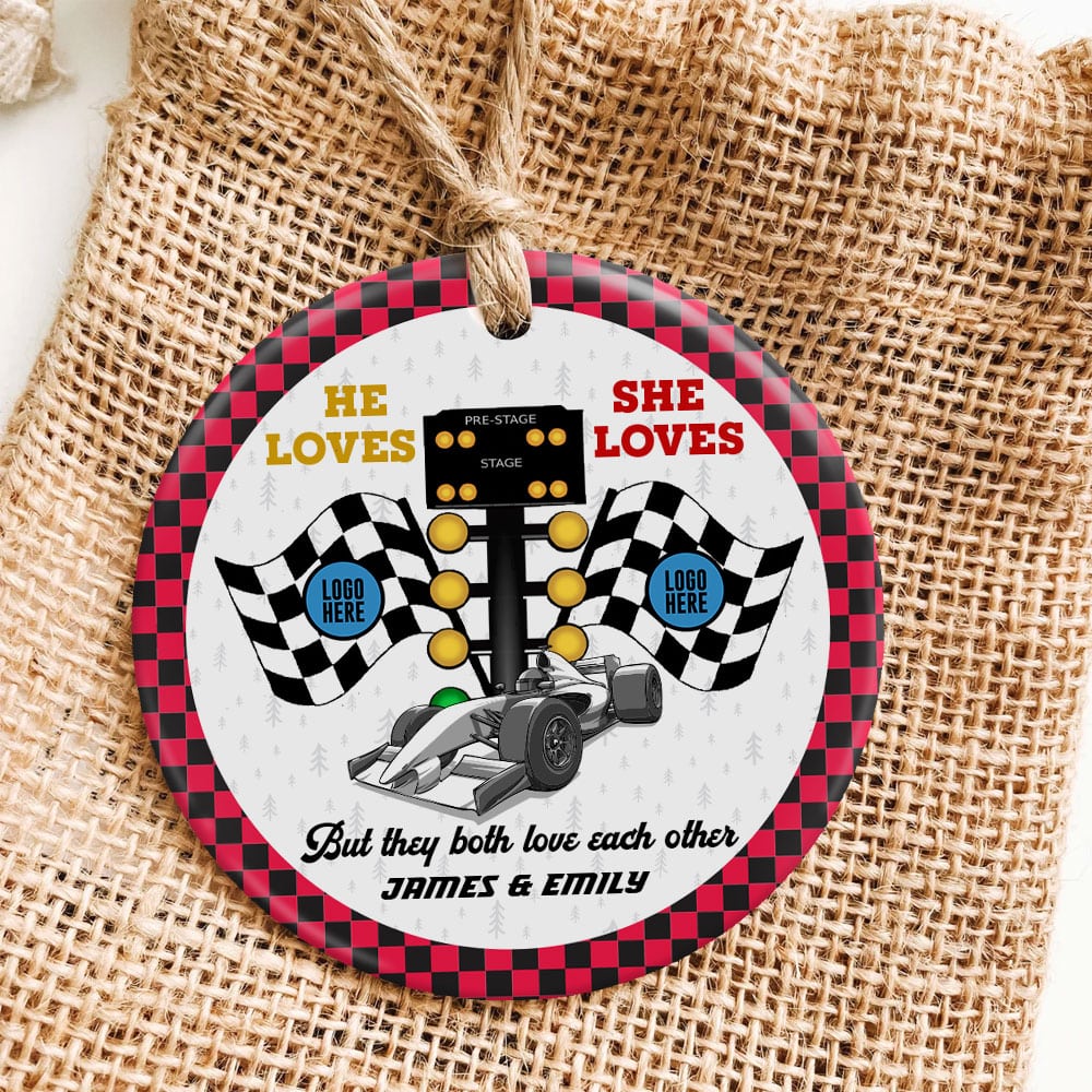Personalized Gifts For Couple Christmas Ornament 02Huti061023 Racing Fans - Image 5