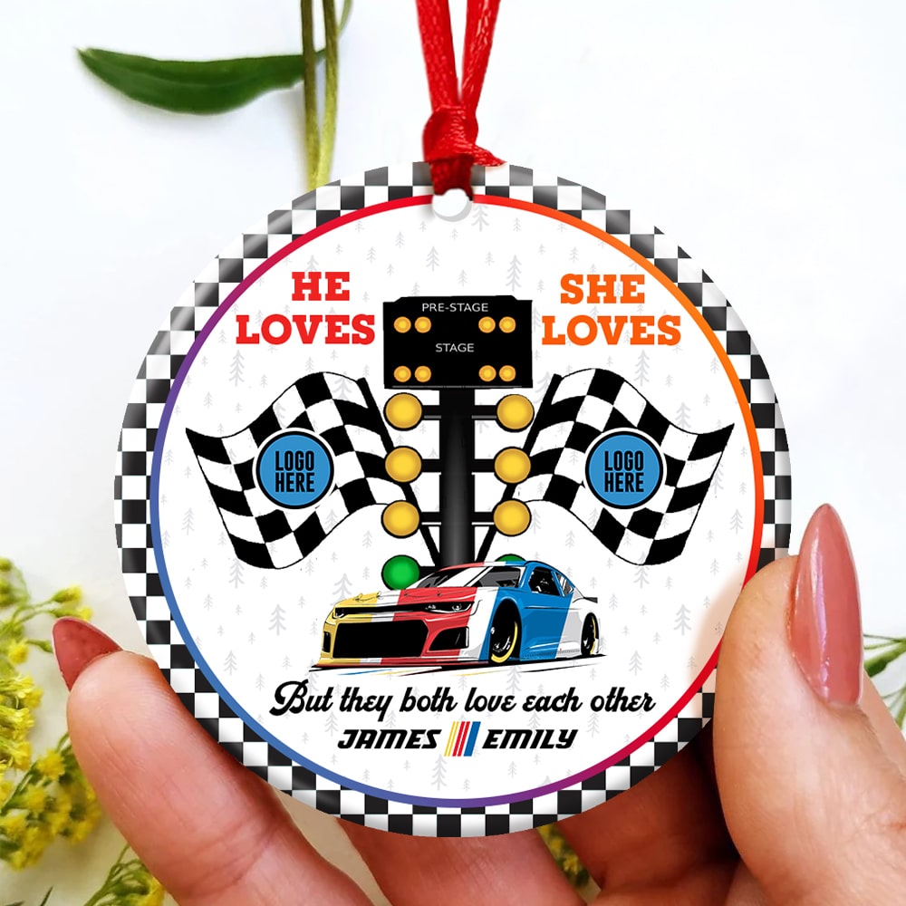 Personalized Gifts For Couple Christmas Ornament 01Huti061023 Racing Fans - Image 5