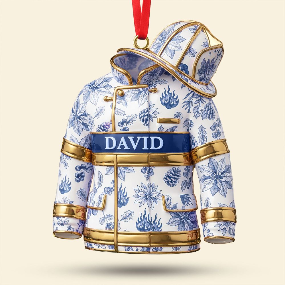 Toile De Jouy Firefighter Ornament - Personalized Gifts For Firefighter 02Pgti101025 - Image 4