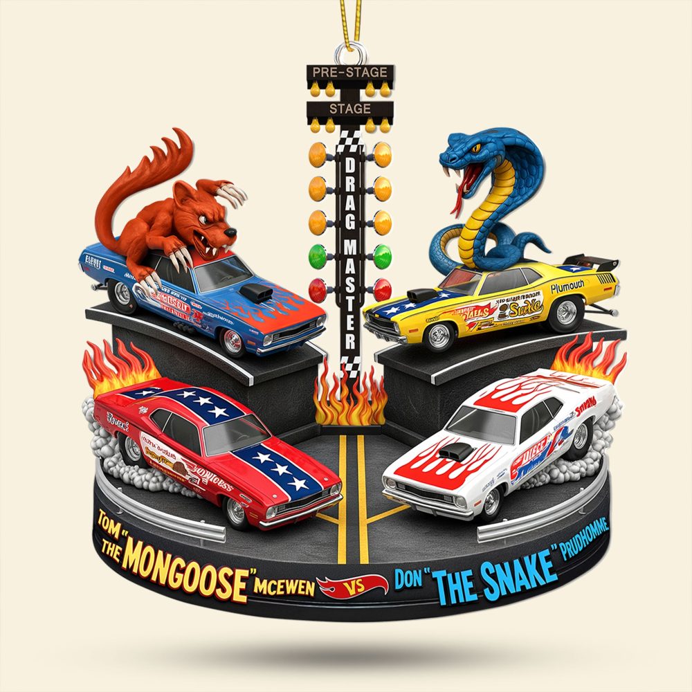 Festive Rivalry Christmas Ornament, Personalized Gifts For Drag Racing Lovers 05Qhti150925 - Image 4