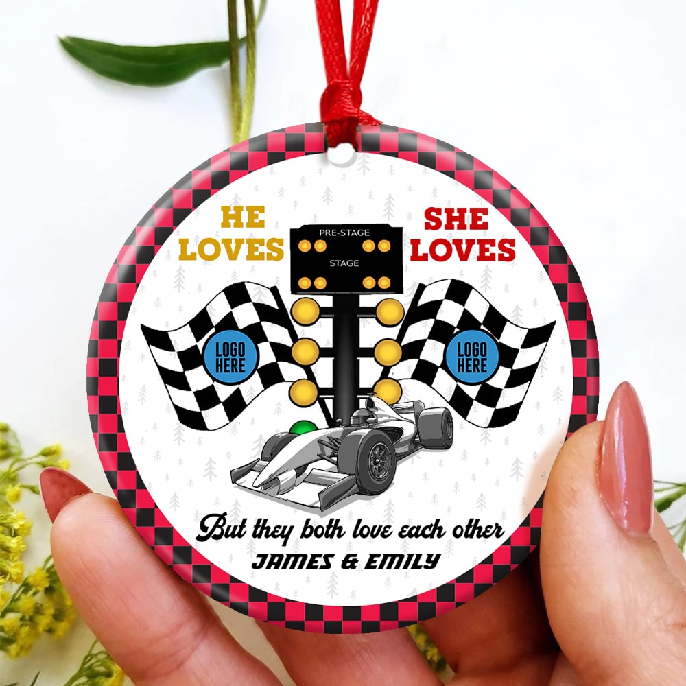 Personalized Gifts For Couple Christmas Ornament 02Huti061023 Racing Fans - Image 6