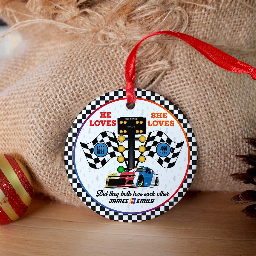 Personalized Gifts For Couple Christmas Ornament 01Huti061023 Racing Fans - Image 4