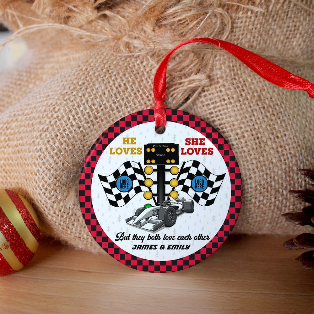 Personalized Gifts For Couple Christmas Ornament 02Huti061023 Racing Fans - Image 2