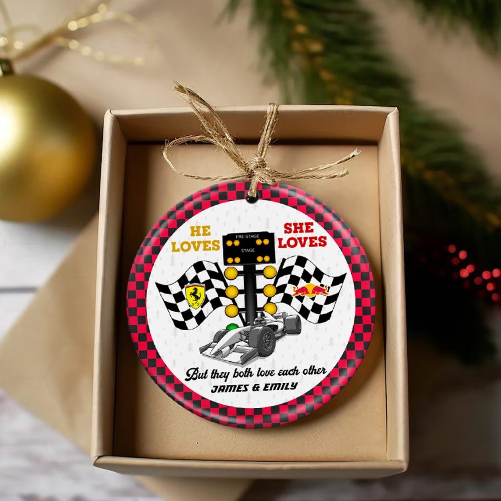 Personalized Gifts For Couple Christmas Ornament 02Huti061023 Racing Fans - Image 4