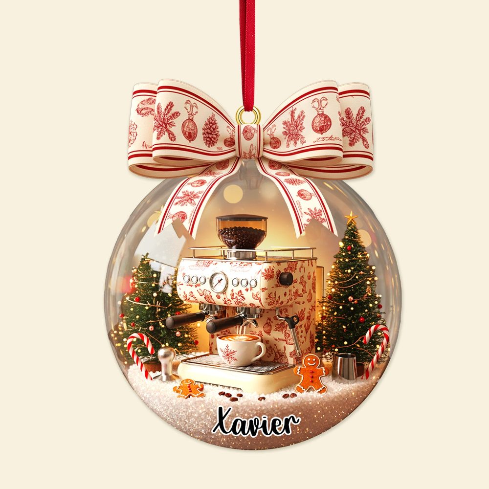 Christmas Coffee Lover Ornament - Personalized Gift For Coffee Lover Ornament 01Pamg021025 - Image 3