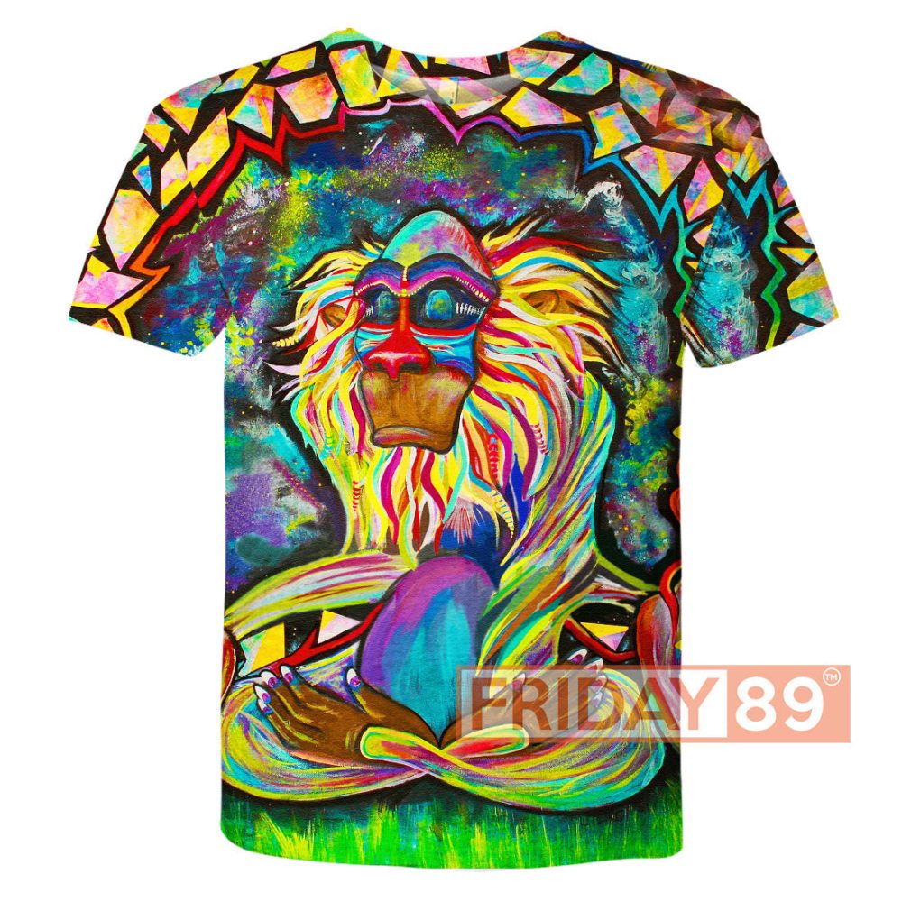 Lk T-Shirt Meditating Rafiki Hoodie Awesome Disney Hoodie - Image 3