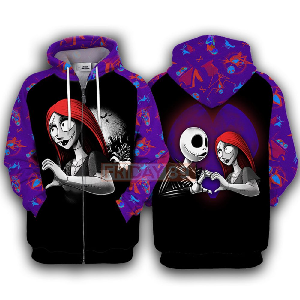 Tnbc T-Shirt Sally - Nightmare Matching Couple T-Shirt Dn Hoodie Shirt - Image 2