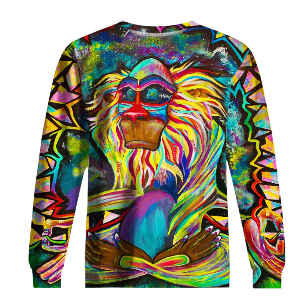 Lk T-Shirt Meditating Rafiki Hoodie Awesome Disney Hoodie - Image 4