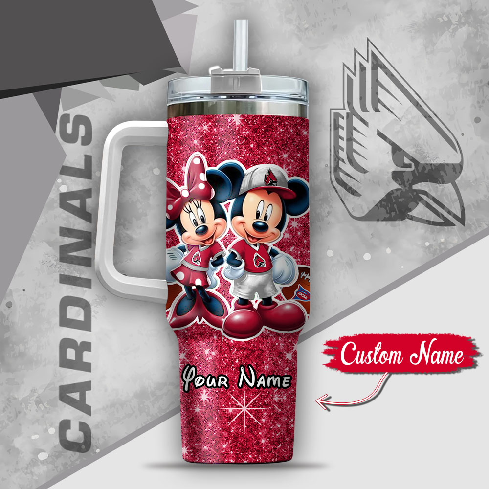 Ncaa Ball State Cardinals Mickey And Minnie Couple Custom Stanley Cup 40 Oz Tumbler With Handle - Image 3
