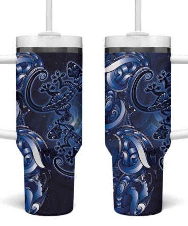 New Zealand Gecko Maori Art Tattoo Matariki Mode Custom Stanley Cup 40 Oz Tumbler With Handle
