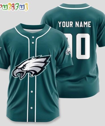 Nfl Philadelphia Eagles Team Logo Custom Baseball Jersey